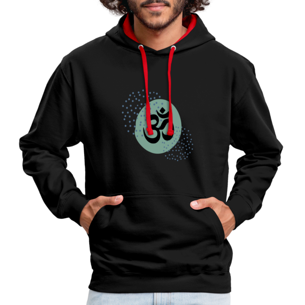 Kontrast-Hoodie - Yoga - Schwarz/Rot
