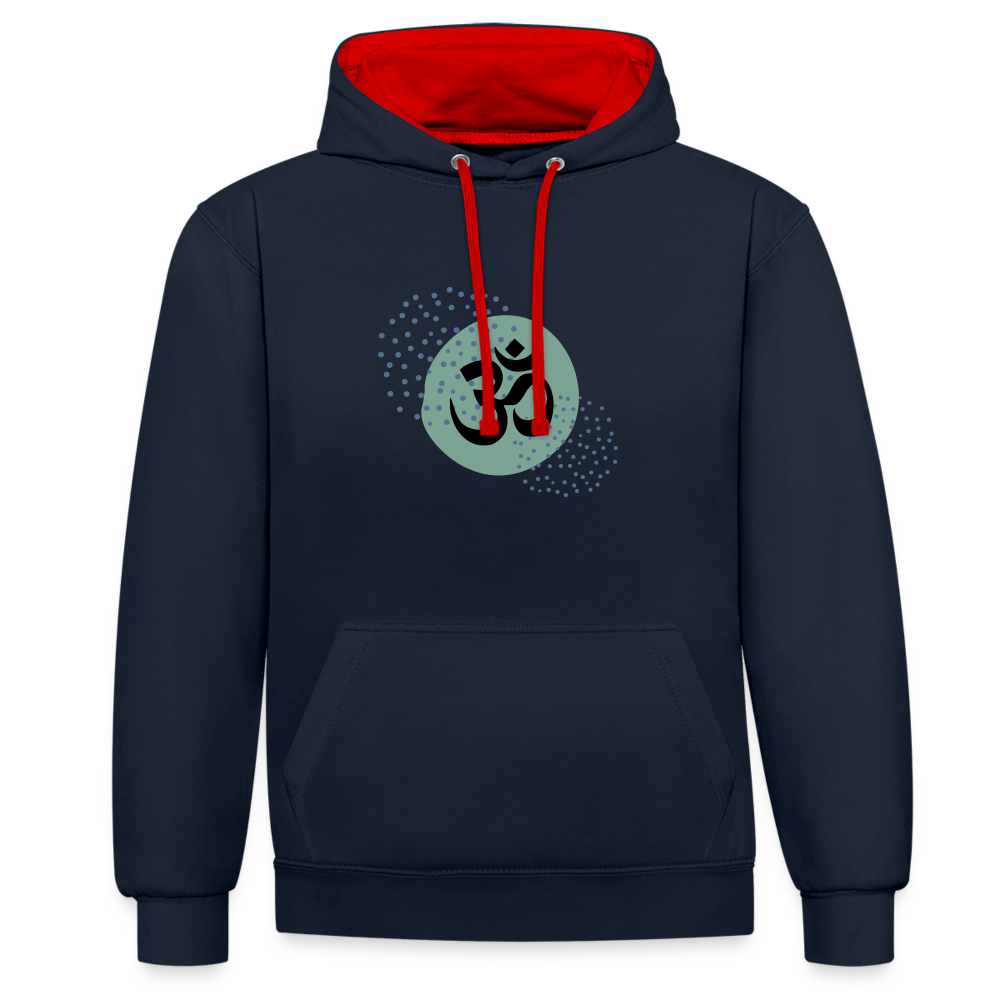 Kontrast-Hoodie - Yoga - Navy/Rot