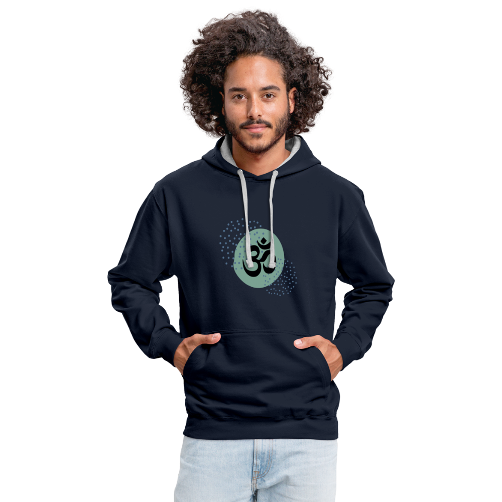 Kontrast-Hoodie - Yoga - Navy/Grau meliert