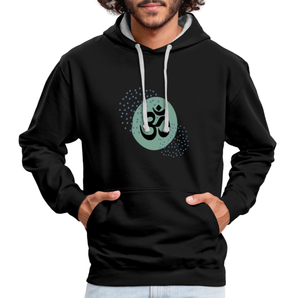 Kontrast-Hoodie - Yoga - Schwarz/Grau meliert