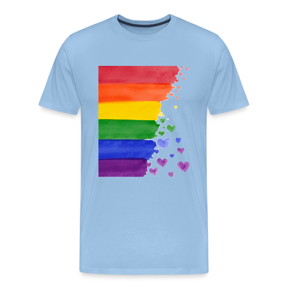 Männer Premium T-Shirt - LGBT Streifen - Sky