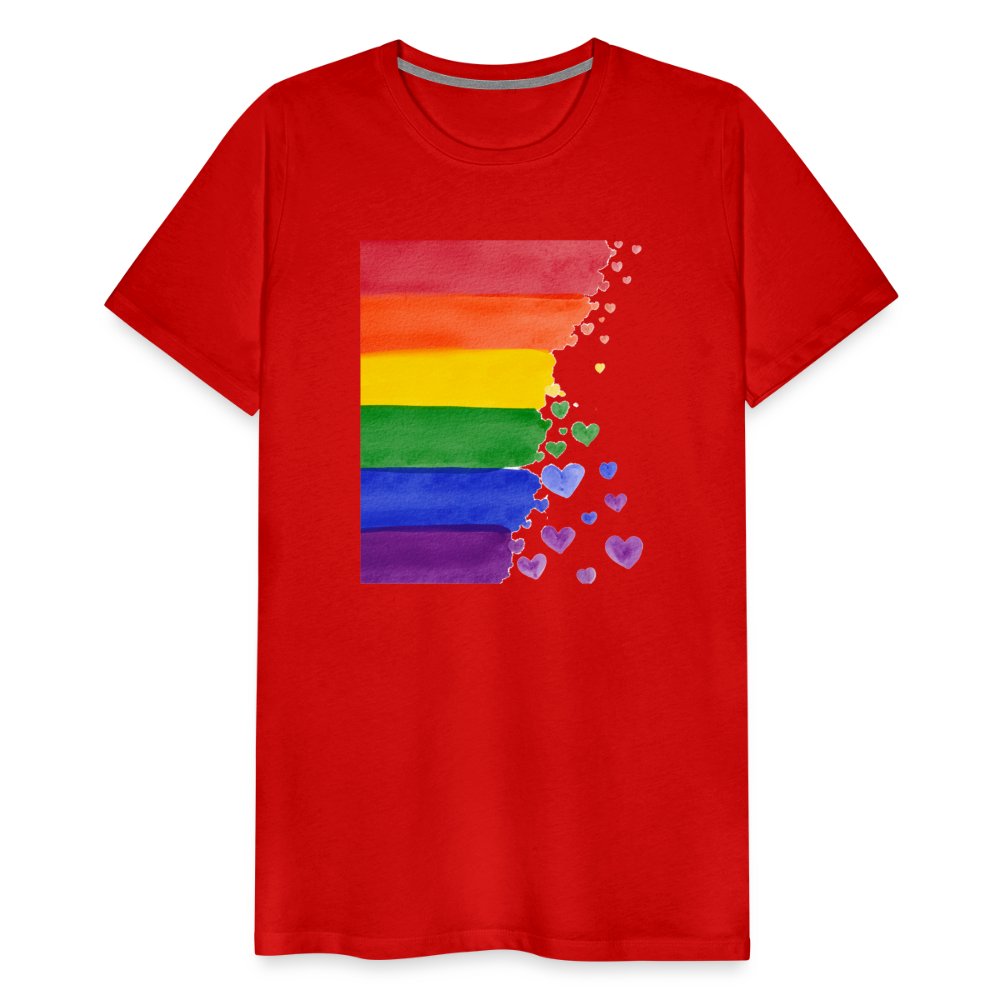 Männer Premium T-Shirt - LGBT Streifen - Rot