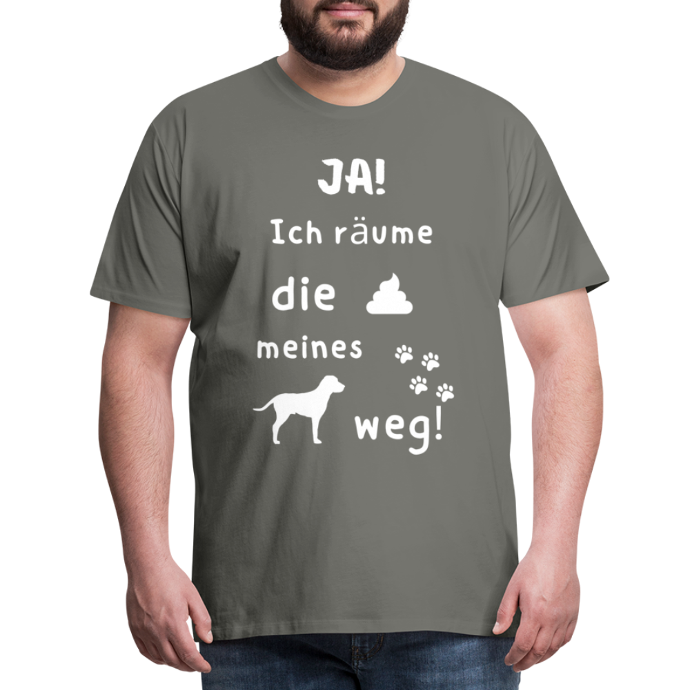 Männer Premium T-Shirt - Hund Spruch - Asphalt