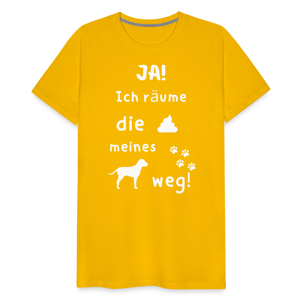 Männer Premium T-Shirt - Hund Spruch - Sonnengelb