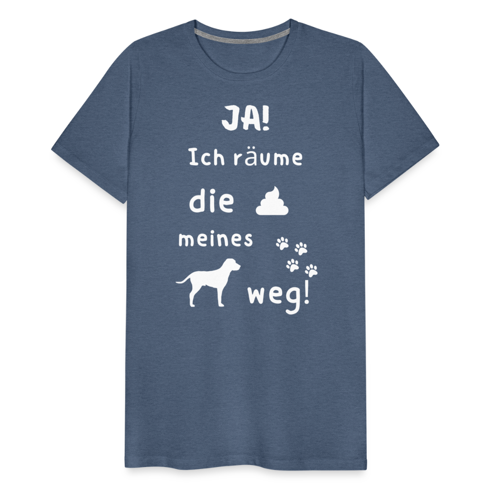 Männer Premium T-Shirt - Hund Spruch - Blau meliert