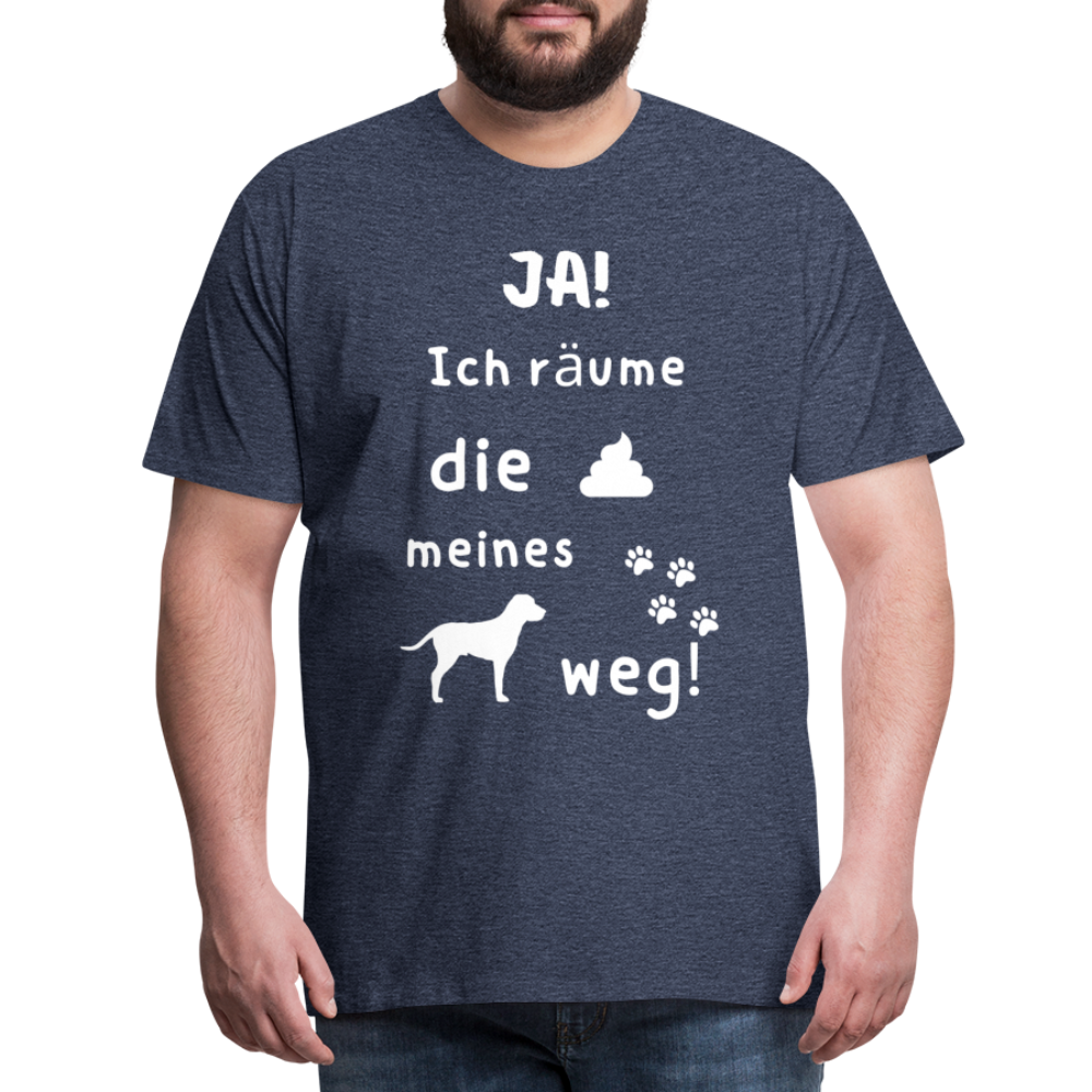 Männer Premium T-Shirt - Hund Spruch - Blau meliert