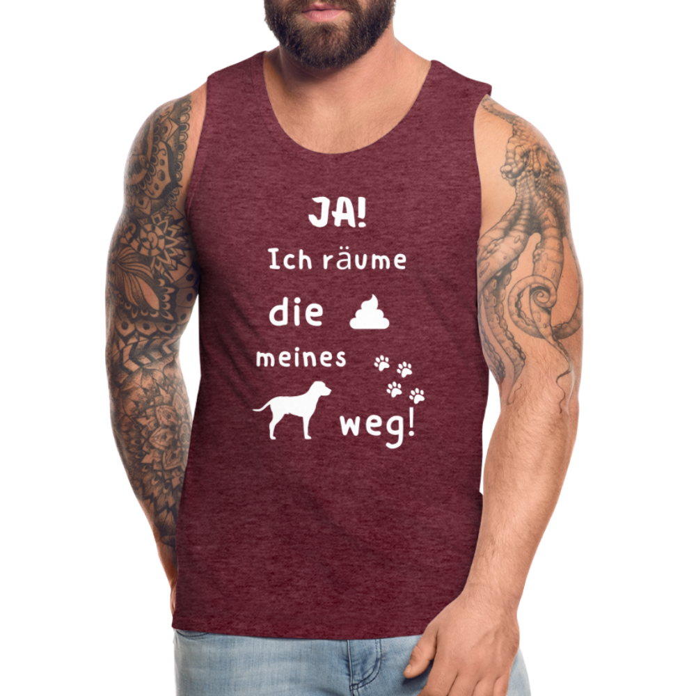 Männer Premium Tank Top - Hund Spruch - Bordeauxrot meliert