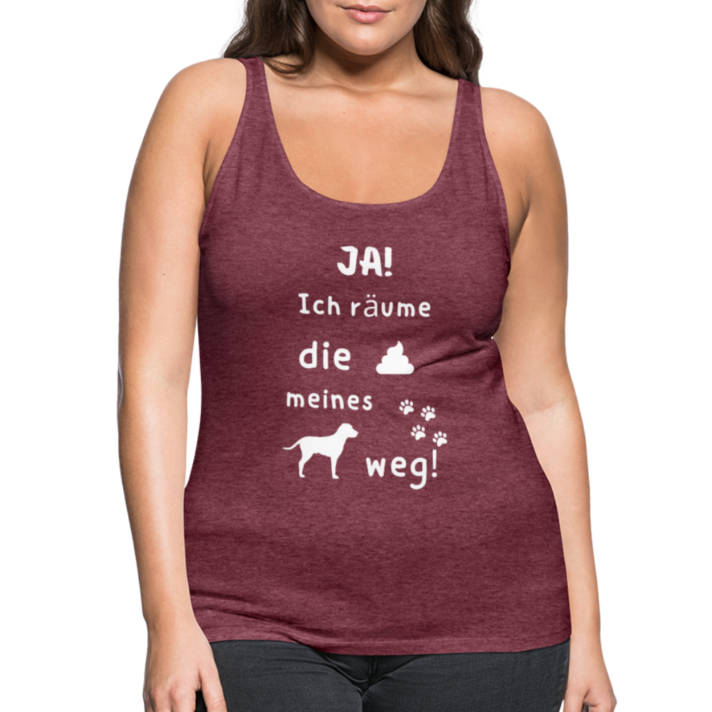 Frauen Premium Tank Top - Hund Spruch - Bordeauxrot meliert