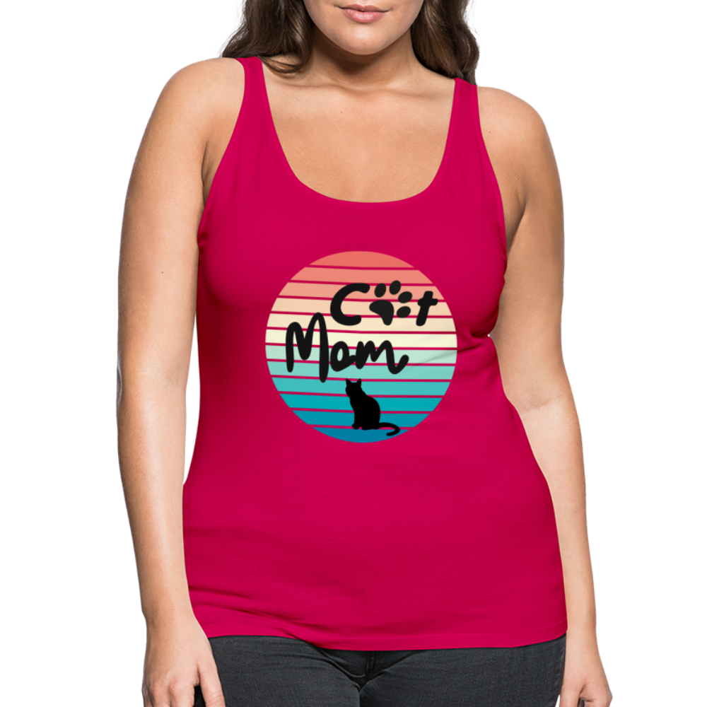 Frauen Premium Tank Top - Cat Mom - dunkles Pink