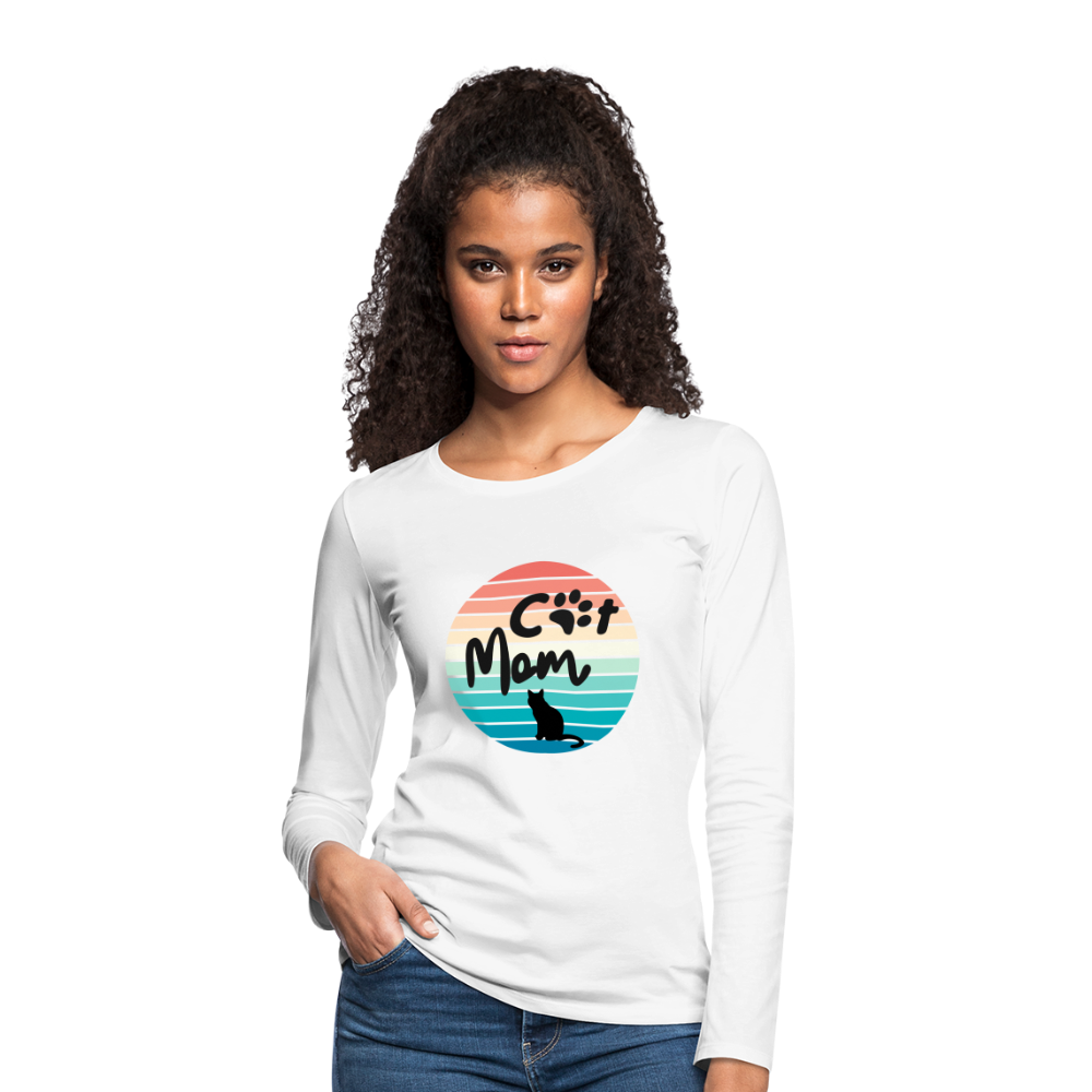 Frauen Premium Langarmshirt - Cat Mom - weiß