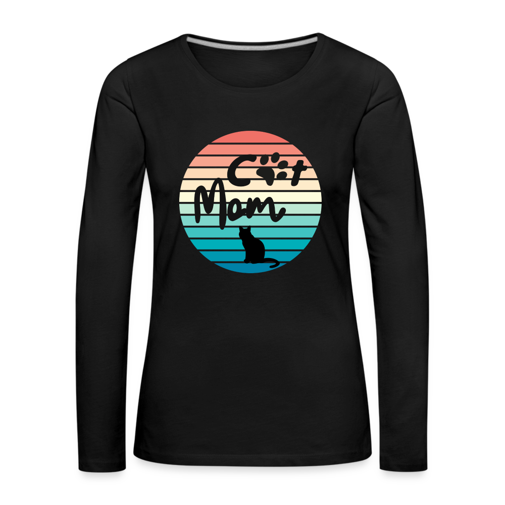 Frauen Premium Langarmshirt - Cat Mom - Schwarz