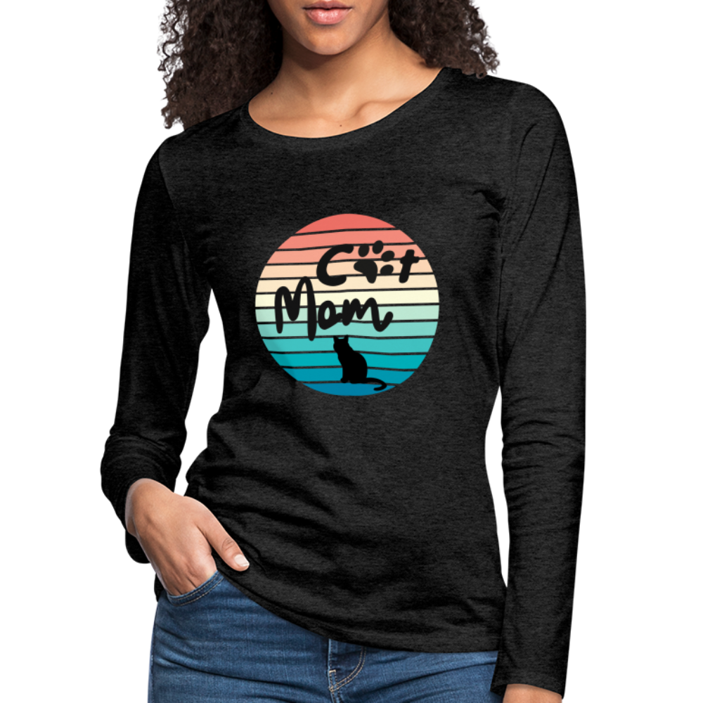 Frauen Premium Langarmshirt - Cat Mom - Anthrazit