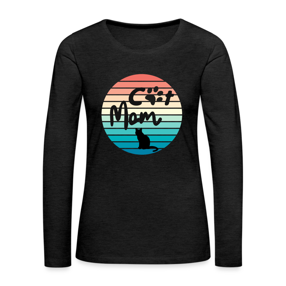 Frauen Premium Langarmshirt - Cat Mom - Anthrazit