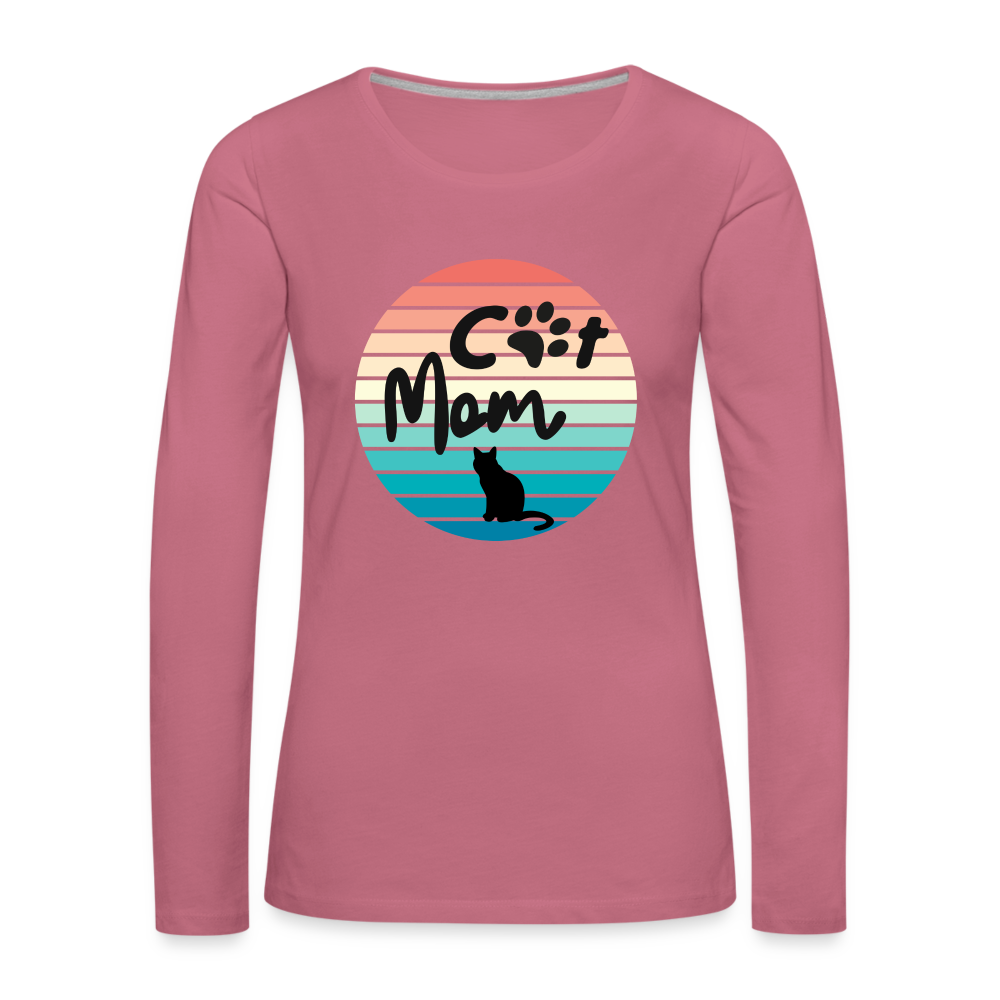 Frauen Premium Langarmshirt - Cat Mom - Malve