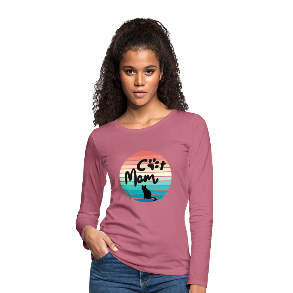 Frauen Premium Langarmshirt - Cat Mom - Malve