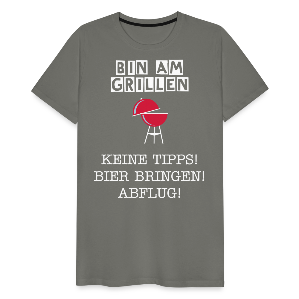 Männer Premium T-Shirt - Grillspruch Männer Shirt - Asphalt
