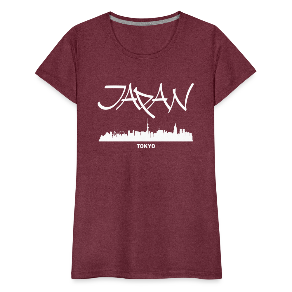 Frauen Premium T-Shirt - Japan Tokio - Bordeauxrot meliert