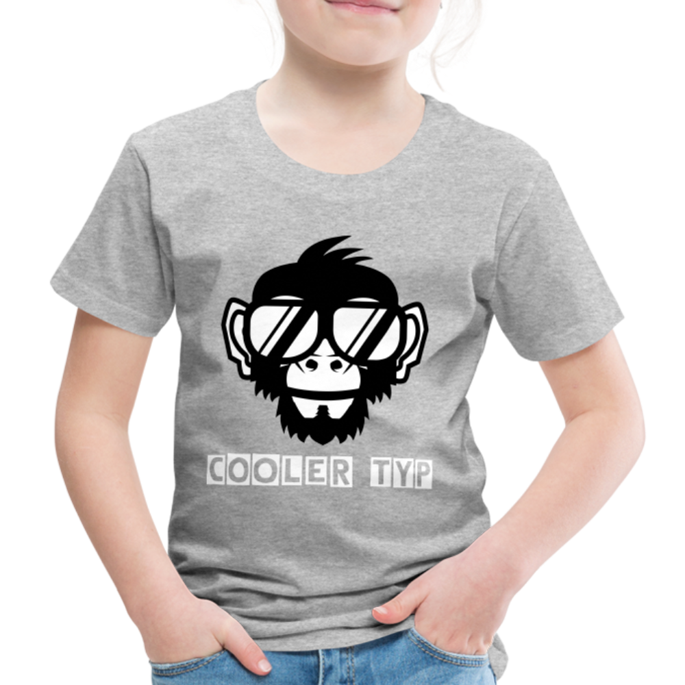 Kinder Premium T-Shirt - Cooler Typ Affen Design - Grau meliert