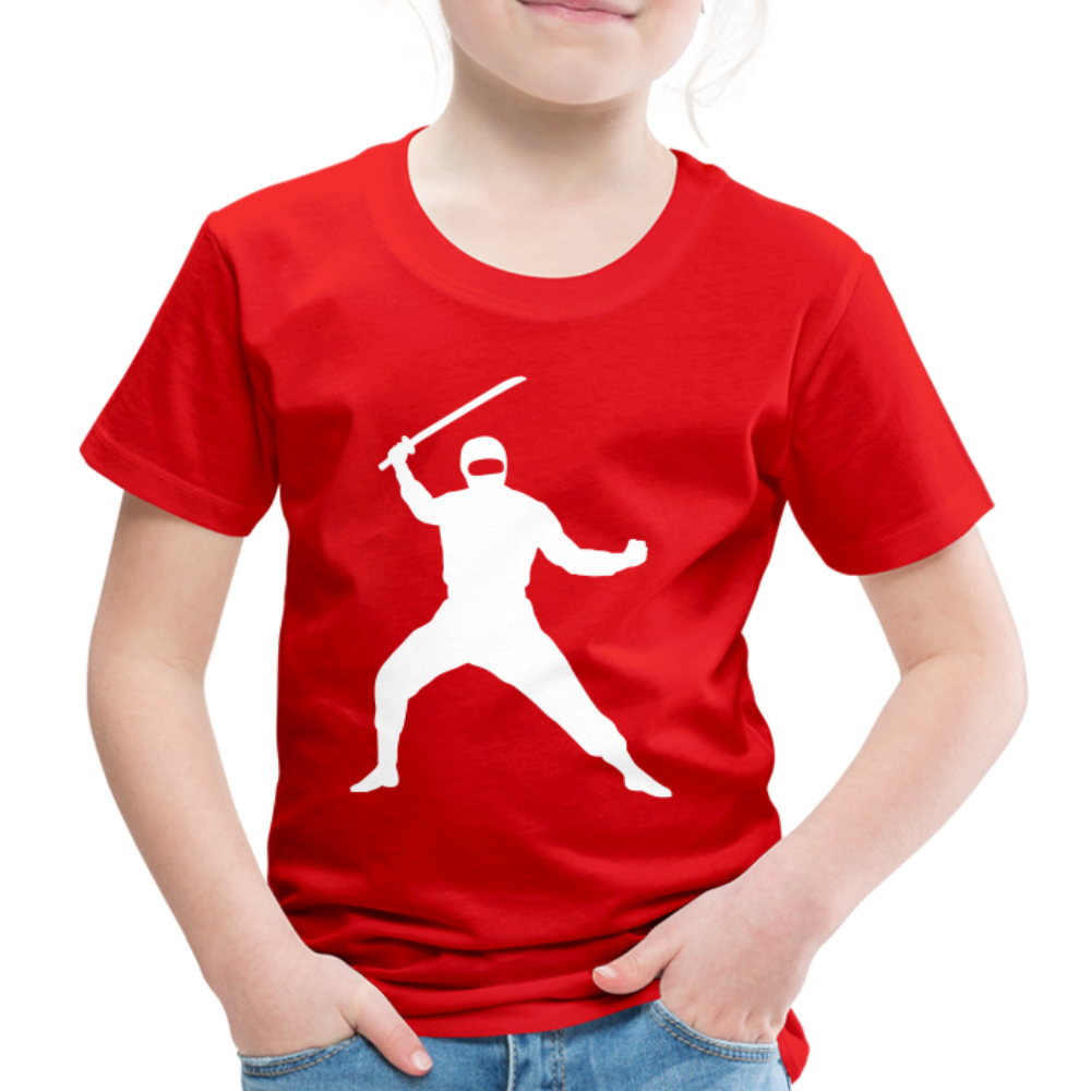 Kinder Premium T-Shirt - Ninja Design mit Katana - Rot