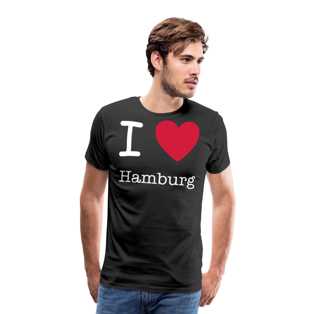 Männer Premium T-Shirt - I Love Hamburg Spruch Design - Schwarz