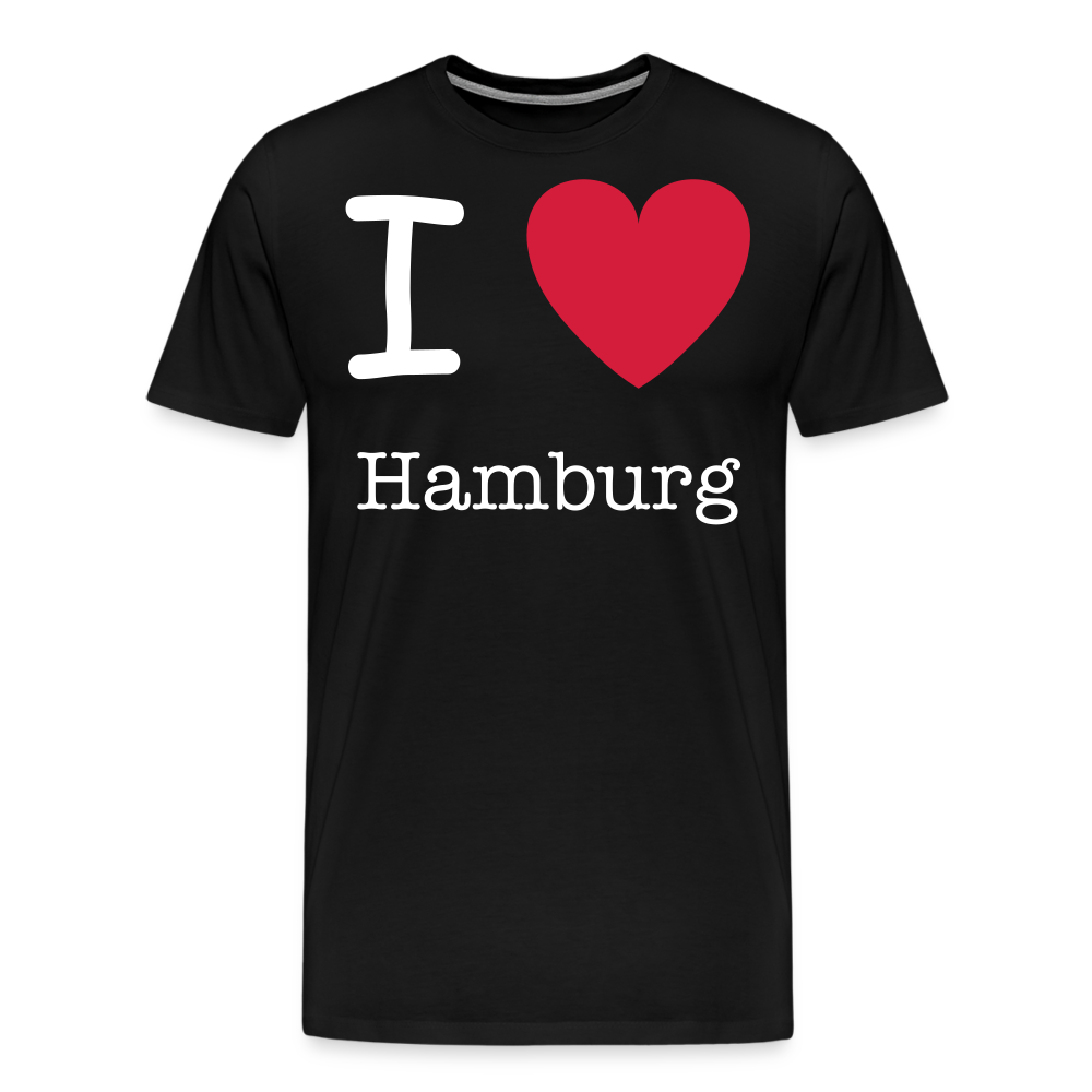 Männer Premium T-Shirt - I Love Hamburg Spruch Design - Schwarz