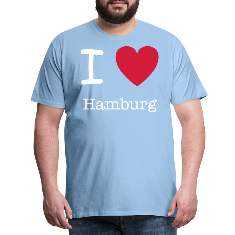 Männer Premium T-Shirt - I Love Hamburg Spruch Design - Sky