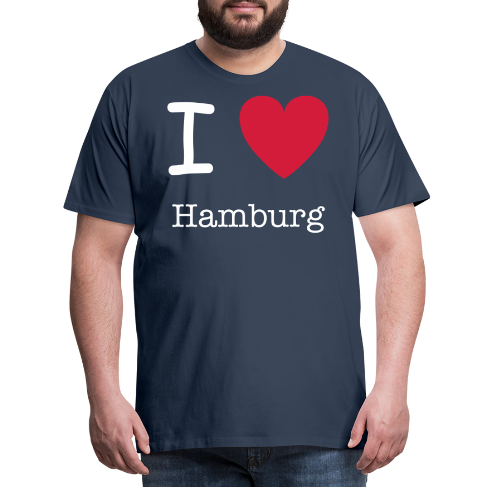 Männer Premium T-Shirt - I Love Hamburg Spruch Design - Navy