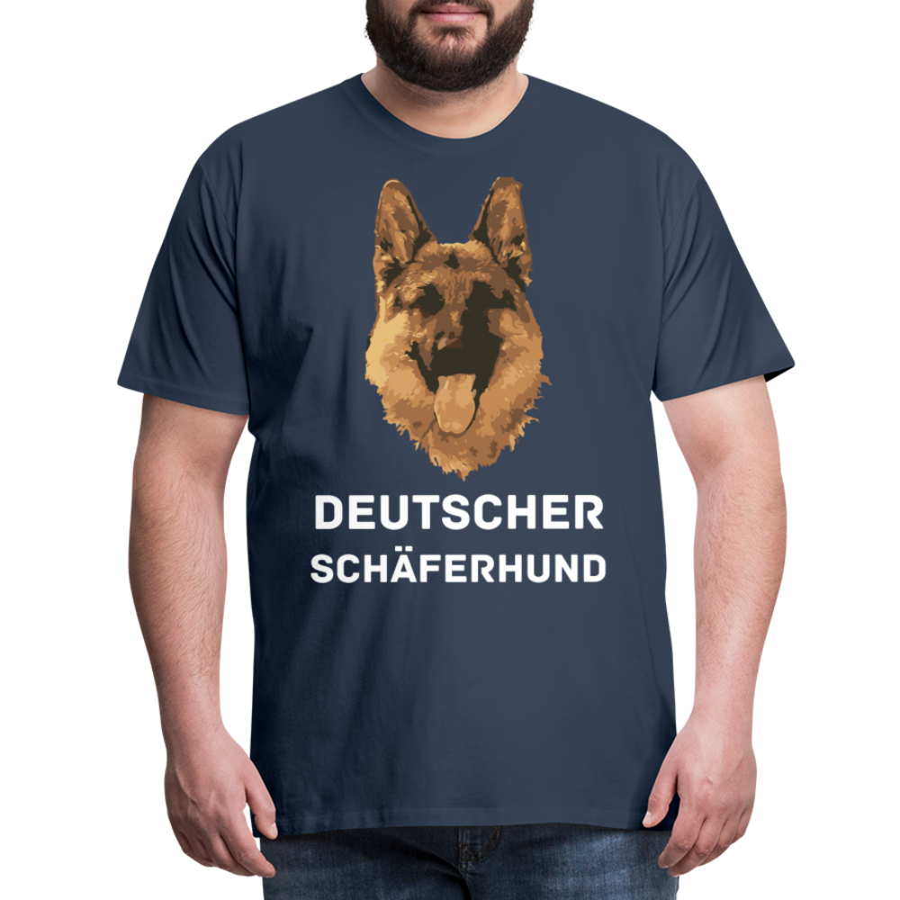 Männer Premium T-Shirt - Deutscher Schäferhund Design mit Text - personalisierbar - Navy
