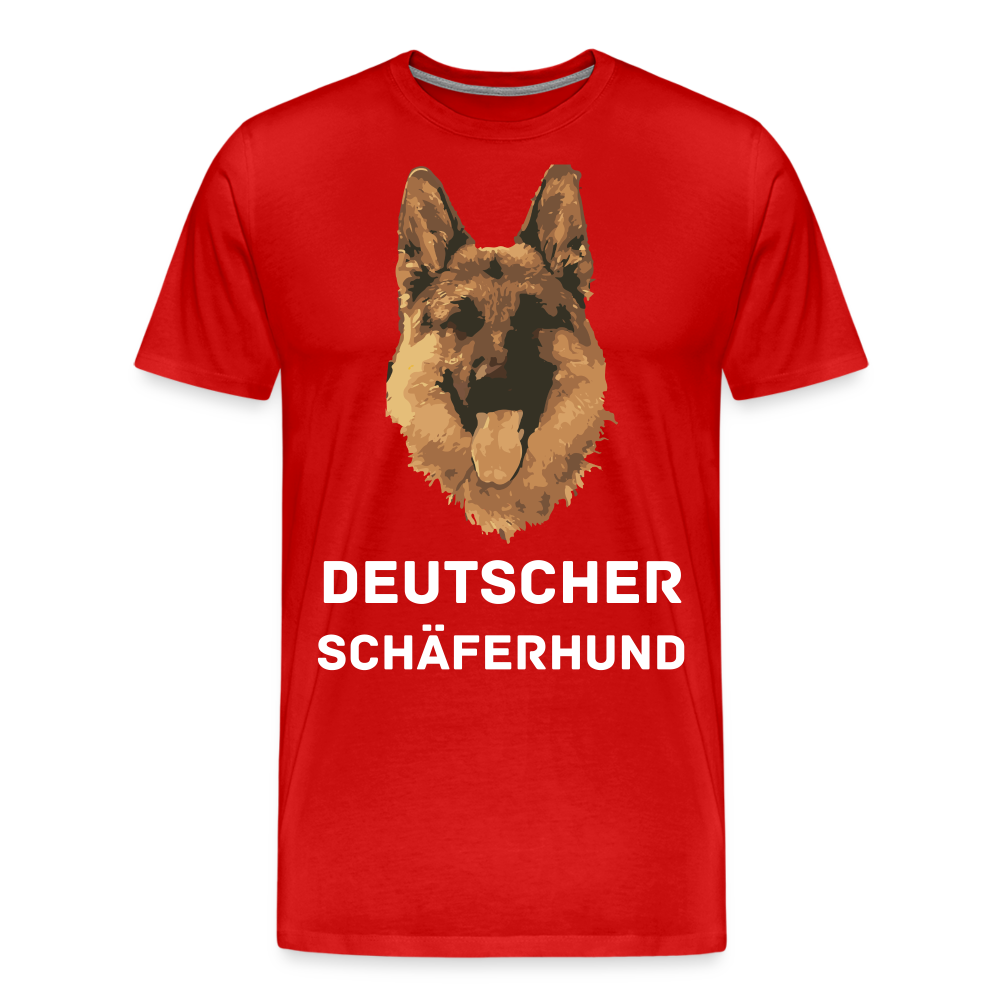 Männer Premium T-Shirt - Deutscher Schäferhund Design mit Text - personalisierbar - Rot