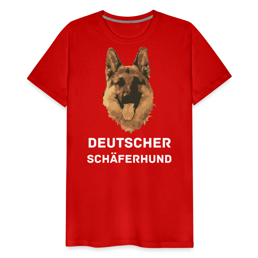 Männer Premium T-Shirt - Deutscher Schäferhund Design mit Text - personalisierbar - Rot