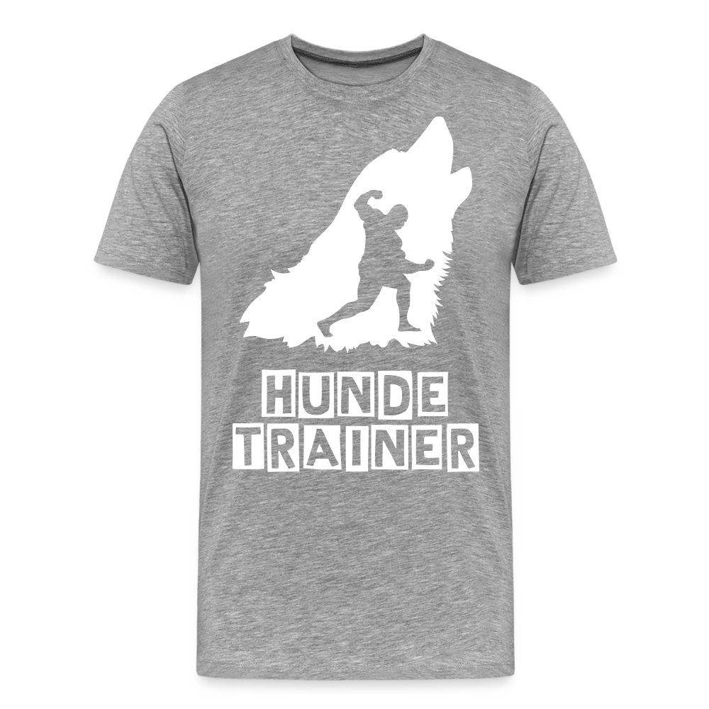 Männer Premium T-Shirt - Hundetrainer Design - Grau meliert