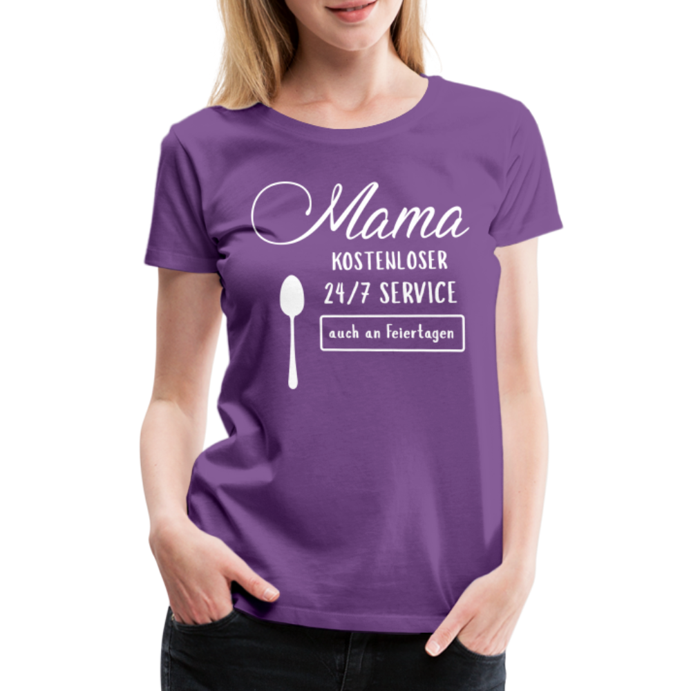 Frauen Premium T-Shirt - Mama kostenloser 27/7 Service - Lila