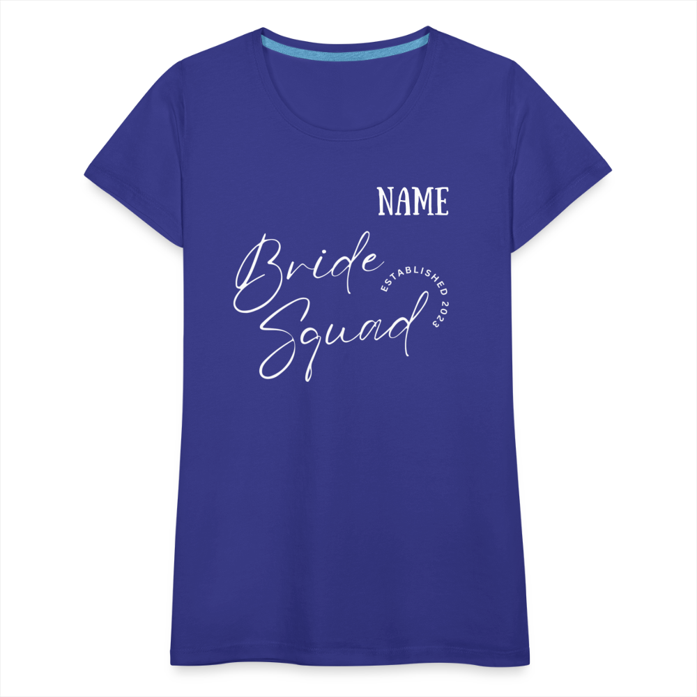 JGA Bride Squad T-Shirt mit Name - personalisierbar - Königsblau