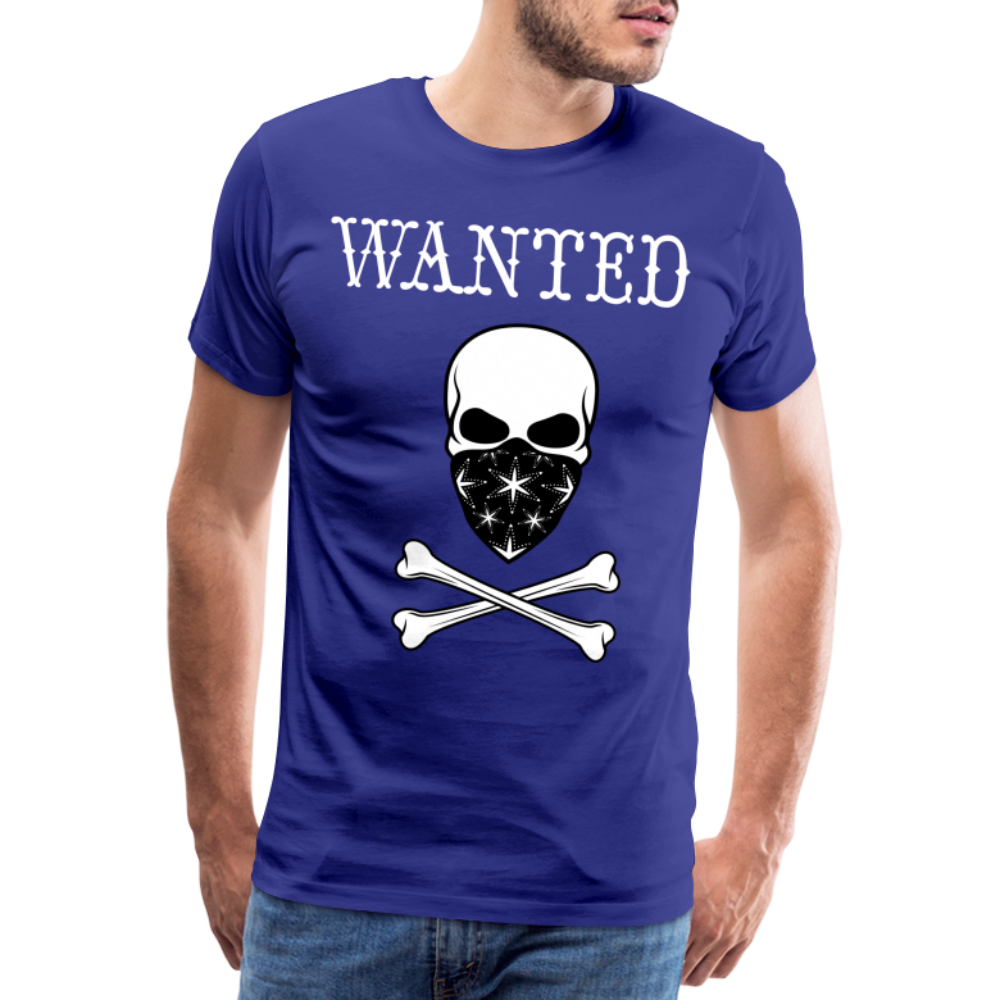 Männer Premium T-Shirt - Wanted Totenkopf Design - Königsblau