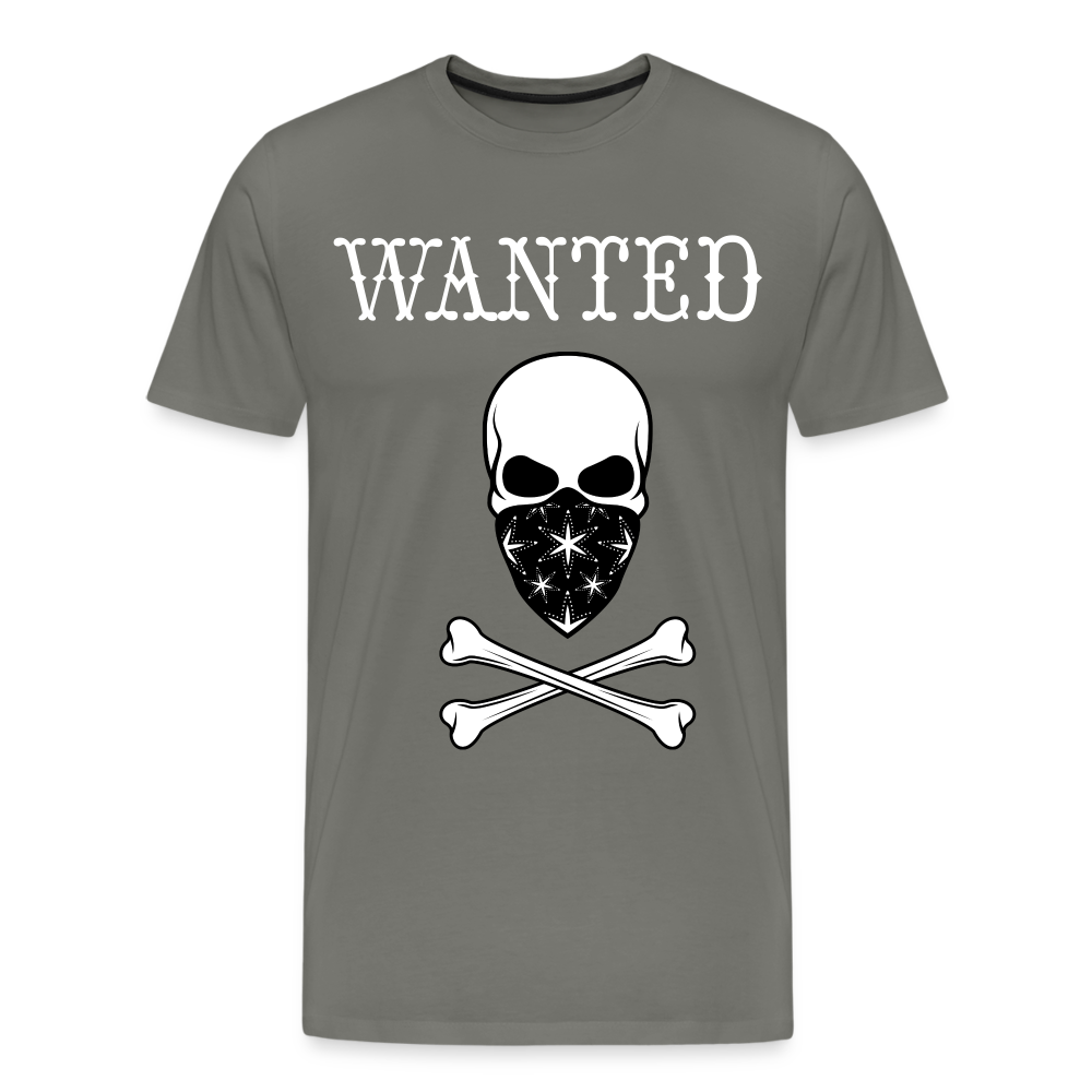 Männer Premium T-Shirt - Wanted Totenkopf Design - Asphalt