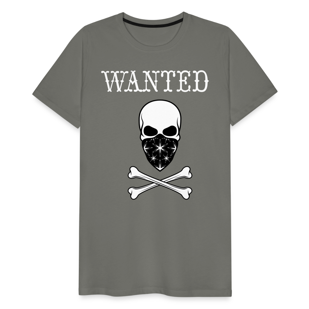 Männer Premium T-Shirt - Wanted Totenkopf Design - Asphalt