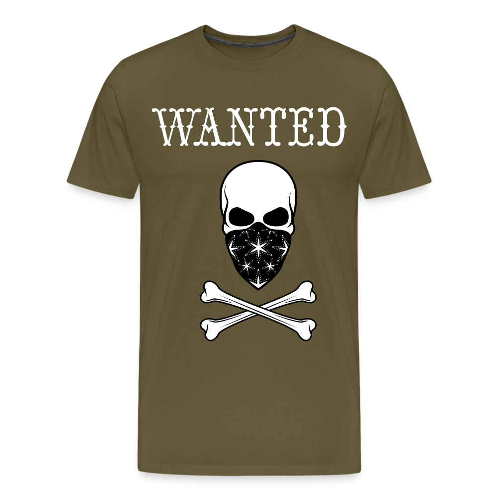 Männer Premium T-Shirt - Wanted Totenkopf Design - Khaki