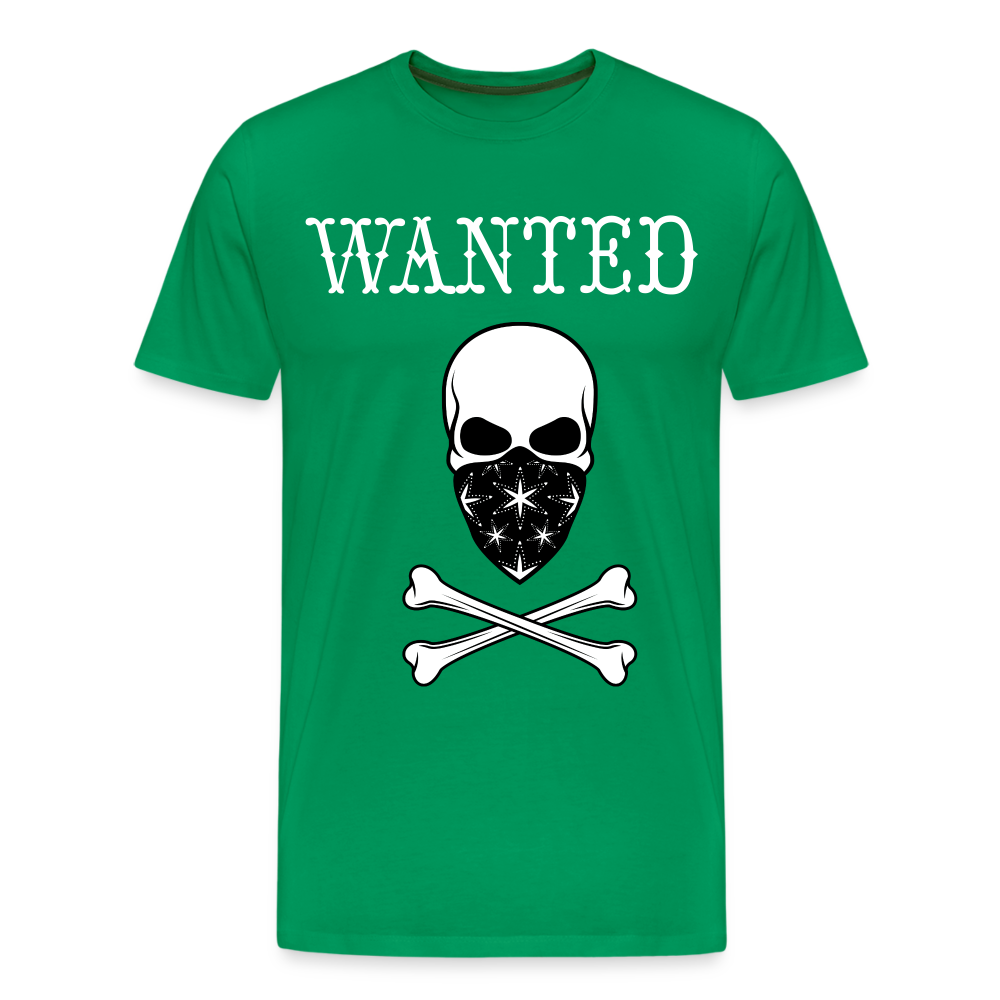 Männer Premium T-Shirt - Wanted Totenkopf Design - Kelly Green