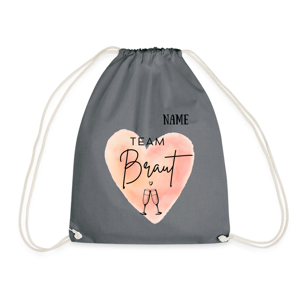 JGA Rucksack Team Braut - personalisierbar - Grau