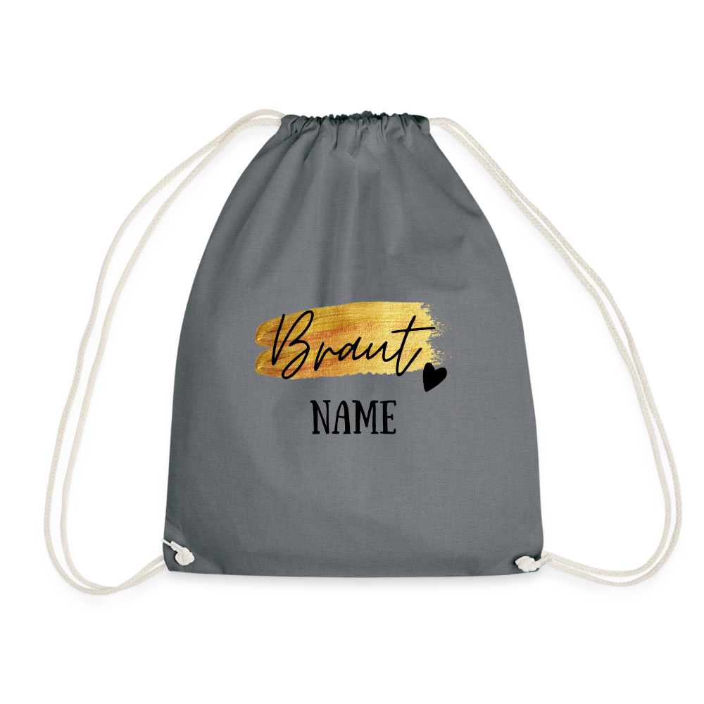 Rucksack JGA Braut Gold - personalisierbar - Grau