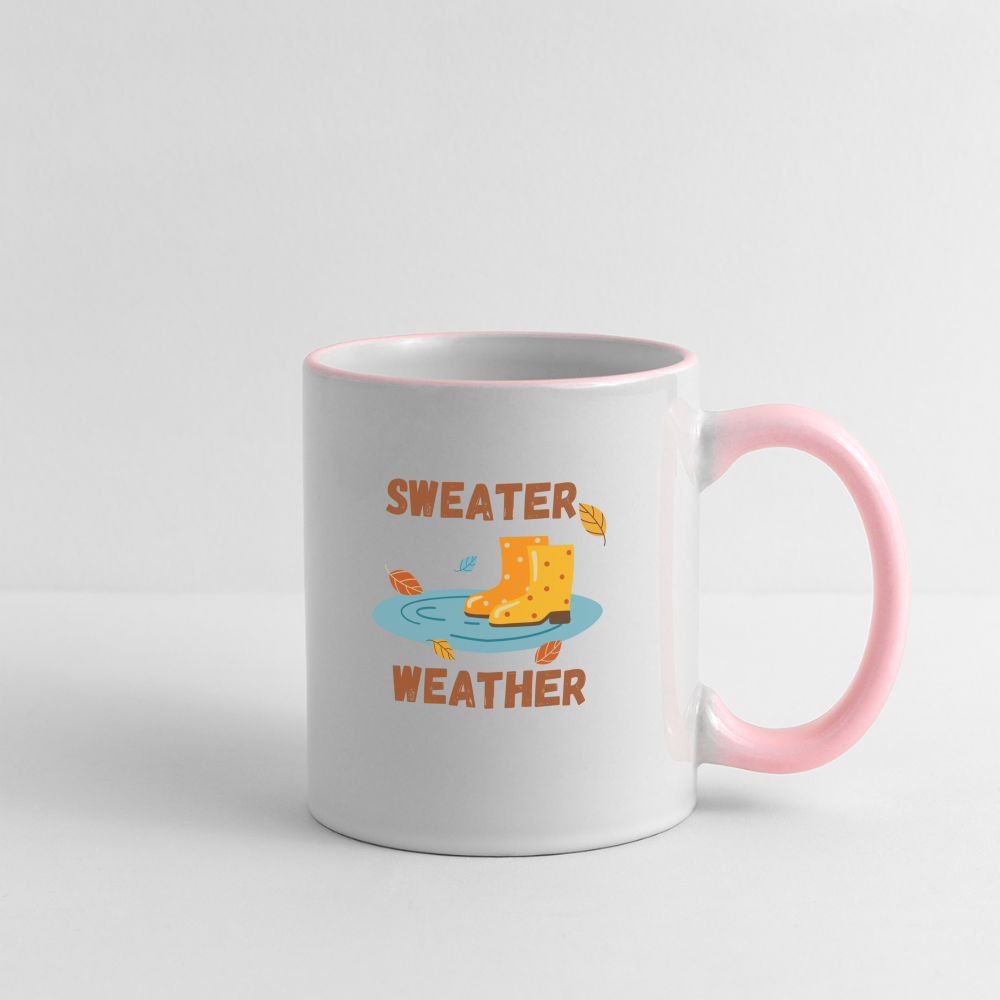 Tasse zweifarbig - Sweater Weather beidseitig - Weiß/Pink