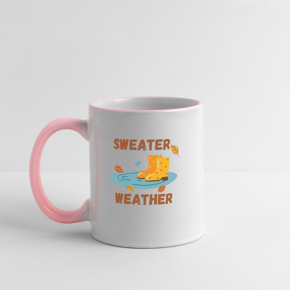 Tasse zweifarbig - Sweater Weather beidseitig - Weiß/Pink