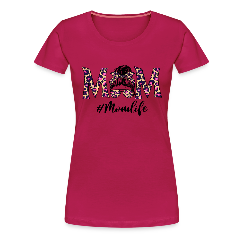 Frauen Premium T-Shirt - #Momlife - dunkles Pink