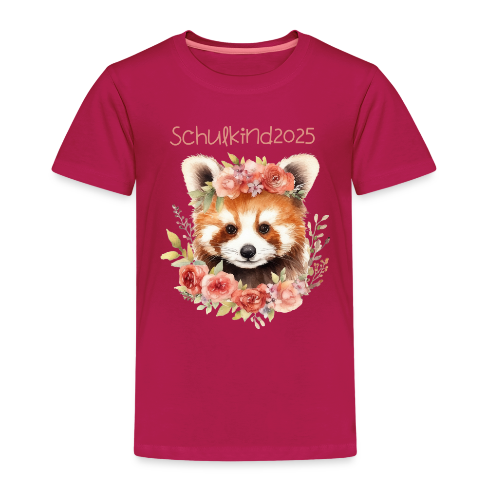 Kinder Premium T-Shirt - Schulkind 2025 Füchsin - dunkles Pink