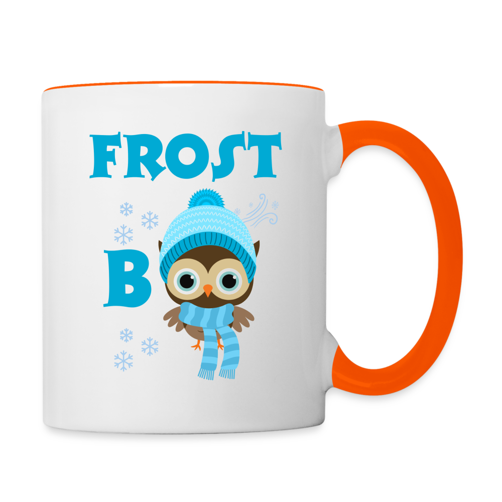 Tasse zweifarbig - Frost Beule beidseitig - Weiß/Orange