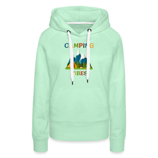 Frauen Premium Hoodie - Camping Vibes - helles Mintgrün