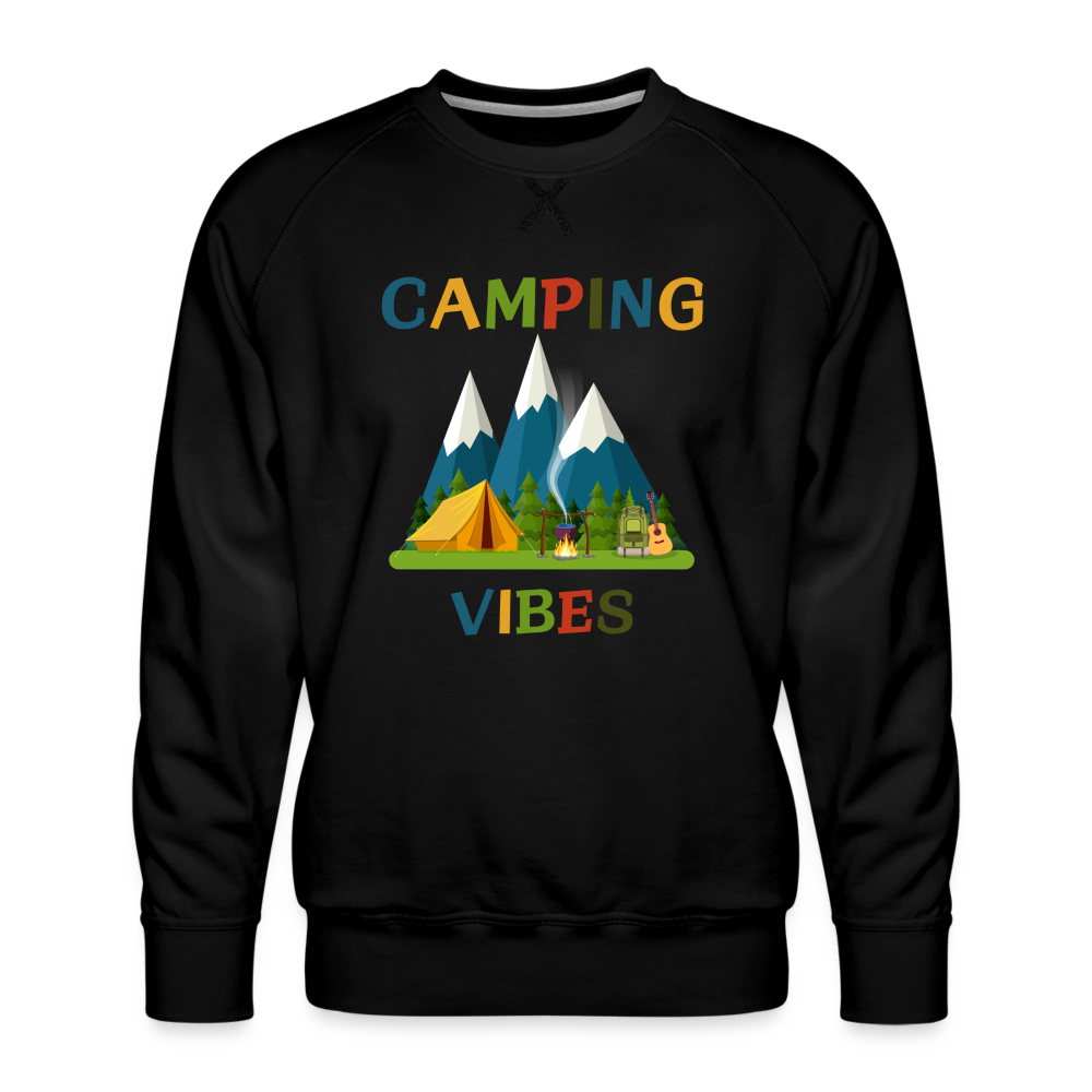 Männer Premium Pullover - Camping Vibes - Schwarz