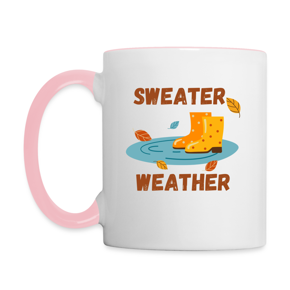 Tasse zweifarbig - Sweater Weather beidseitig - Weiß/Pink