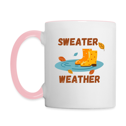 Tasse zweifarbig - Sweater Weather beidseitig - Weiß/Pink