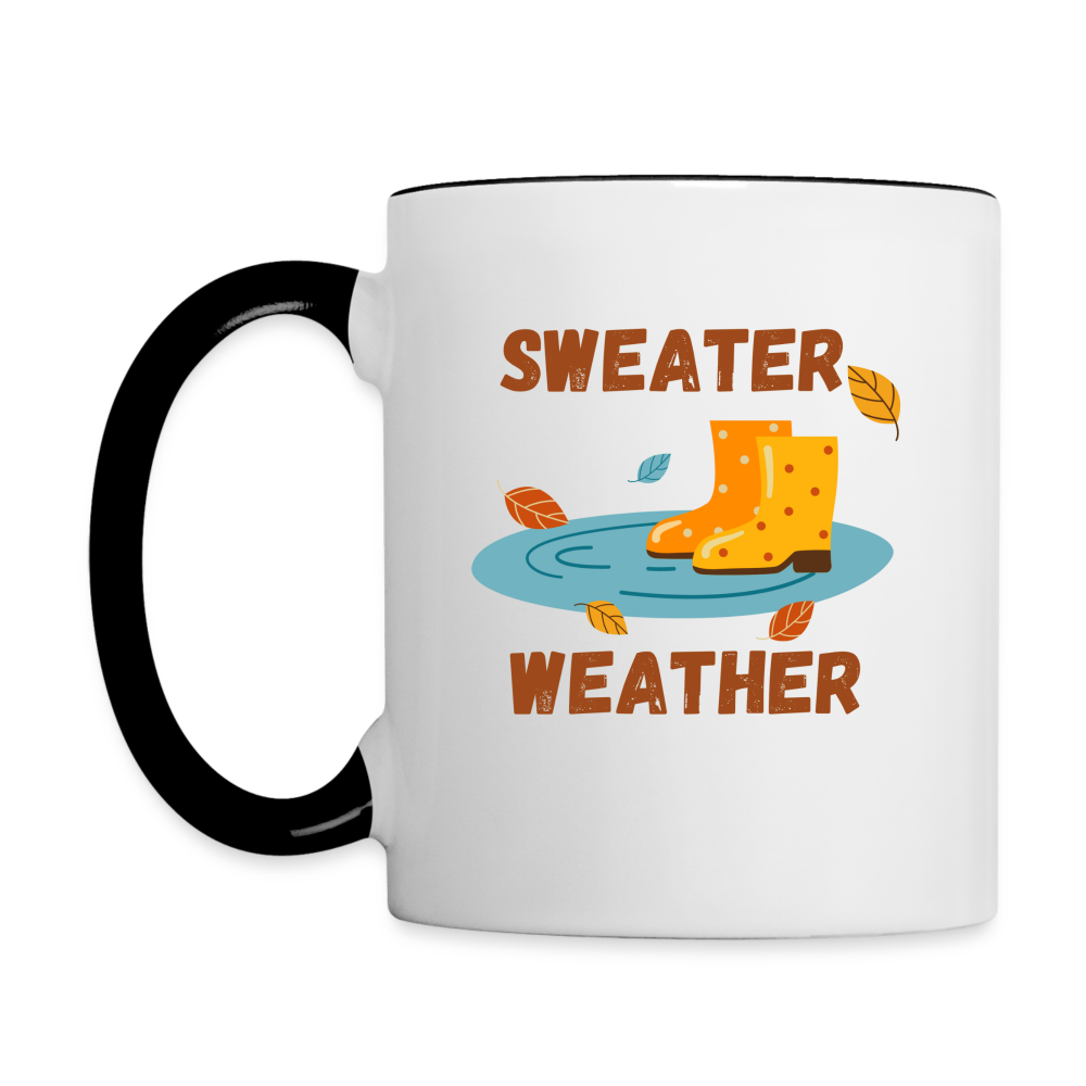 Tasse zweifarbig - Sweater Weather beidseitig - Weiß/Schwarz